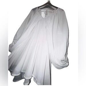 Tularosa Nola Dress Small White Boho Mini Revolve Sold Out Chiffon ballon arms